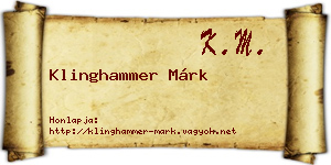 Klinghammer Márk névjegykártya