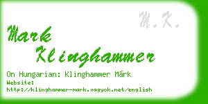 mark klinghammer business card